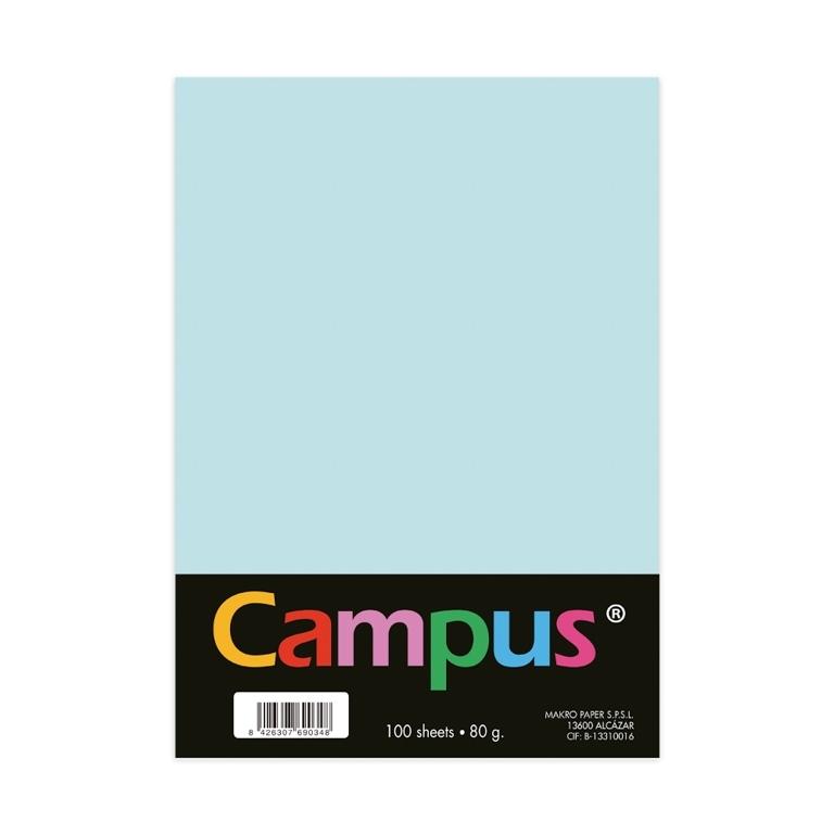 Campus Papel A4 80g 100 Hojas Azul Cielo