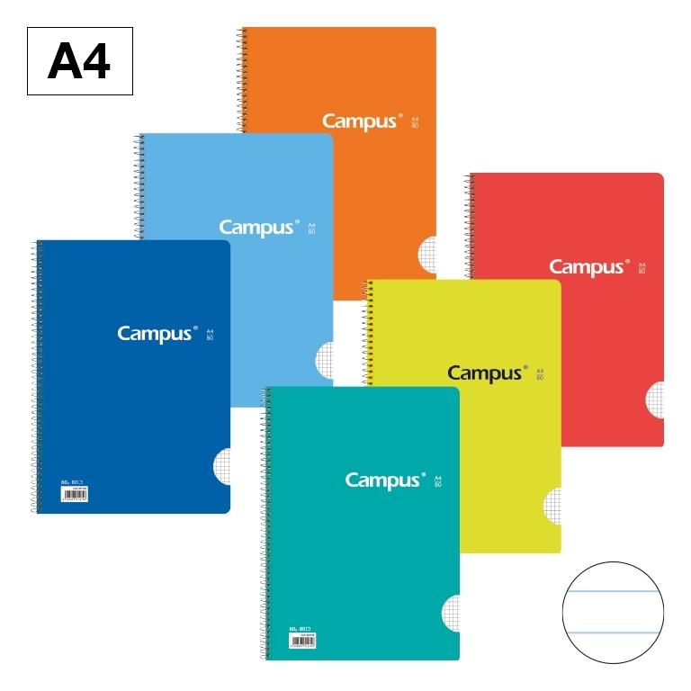 Campus Libreta Espiral A4 Rayado Tapa Básica 80 Hojas 60g