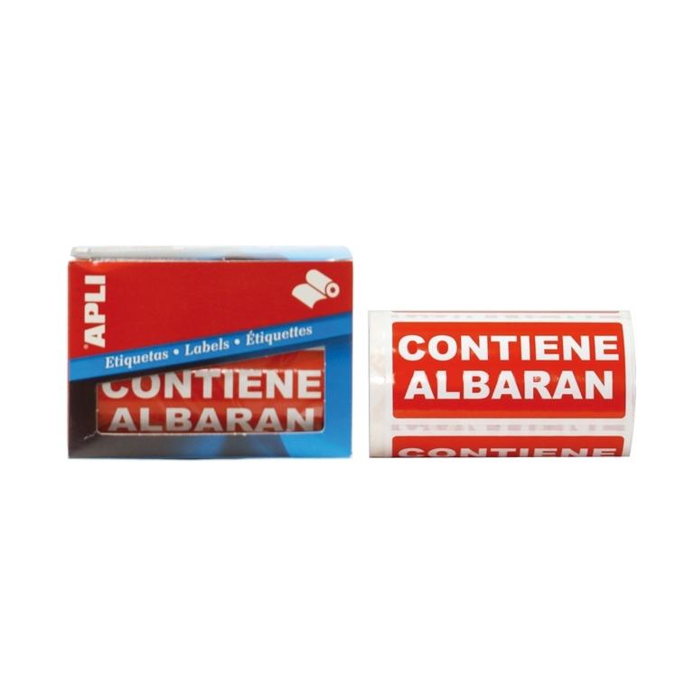 Apli Rollo Etiquetas Adhesivas "Contiene Albarán" (200 uds.)