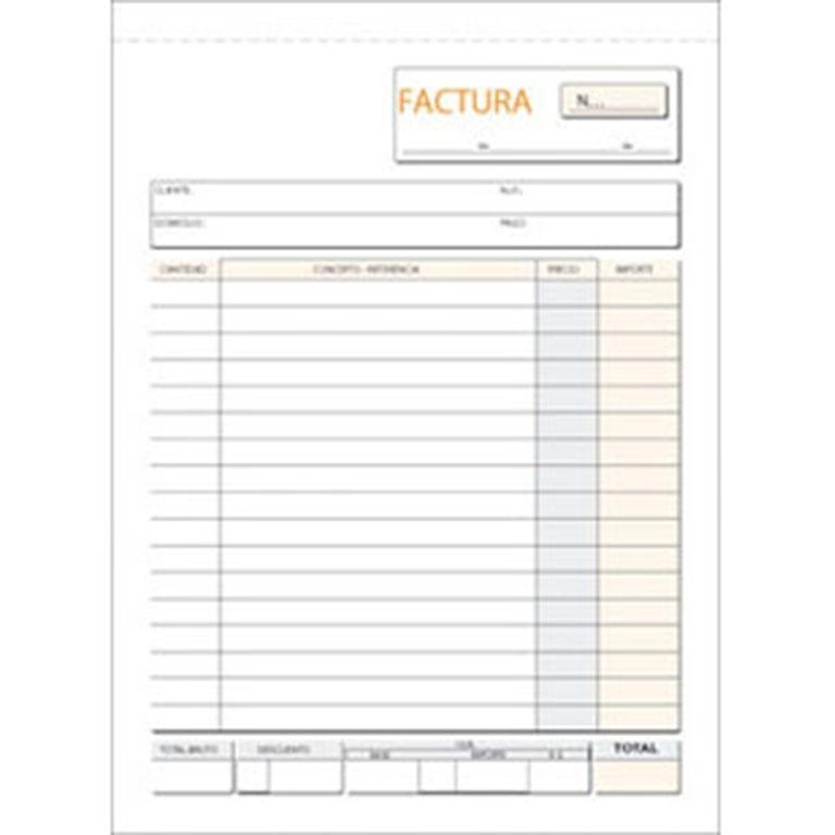 Plus Office Talonario Facturas Duplicado 109x153 mm 50 Juegos