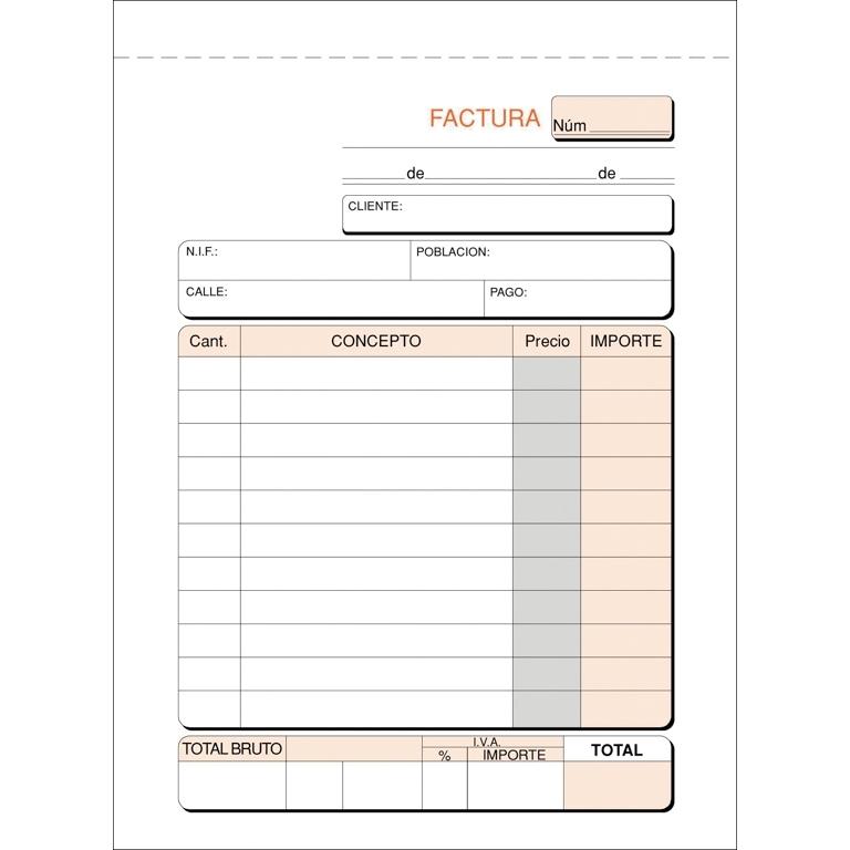 Plus Office Talonario Facturas Original 109x153 mm 100 Hojas