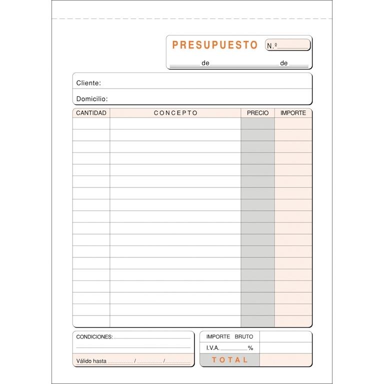 Plus Office Talonario Presupuestos Duplicado 145x207 mm 50 Juegos