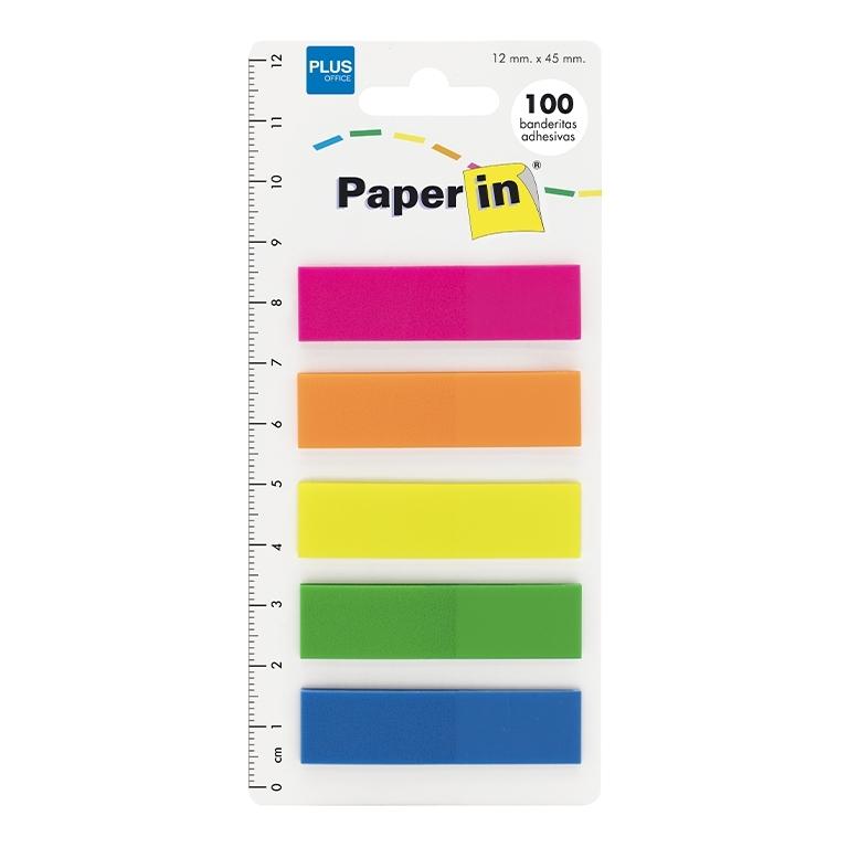 Plus Office Paper In Banderitas 12x45 mm 5 Colores