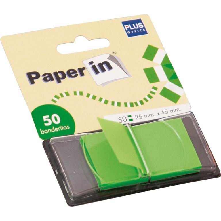 Plus Office Paper In Banderitas 25x45 mm Verde