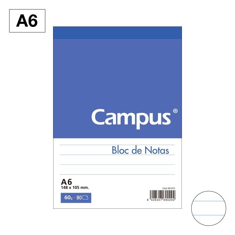 Campus Bloc Notas A6 Microperforado Rayado 80 Hojas 60g