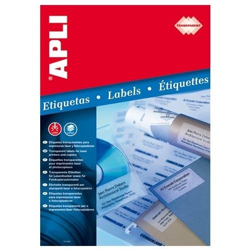 Apli Etiquetas Resistentes Intempérie Translúcidas 48,5x25,4 mm (20 Hojas)