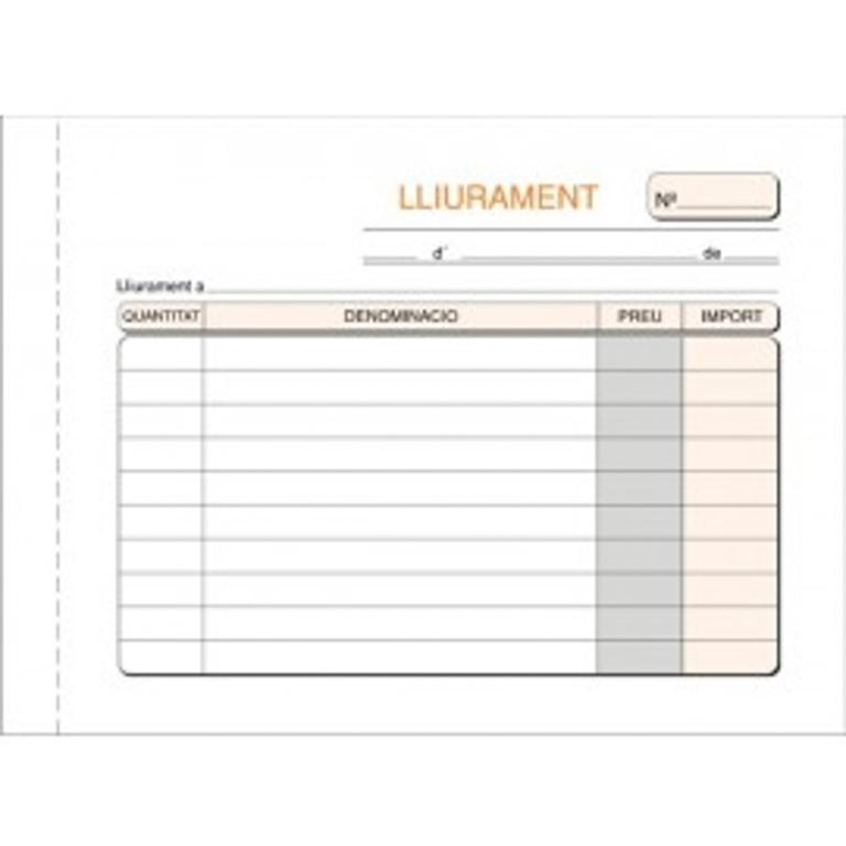 Plus Office Talonario Entregas Duplicado Apaisado 150x105 mm 50 Juegos Catalán