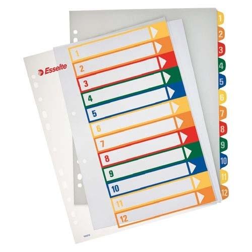 Esselte Indices De Proyectos Imprimibles 1-12