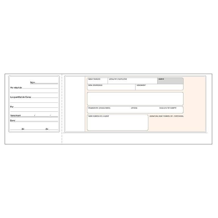 Plus Office Talonario Recibo Normalizado Original 300x107 mm 100 Hojas Catalán