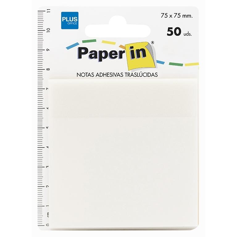 Plus Office Paper In Notas Adhesivas Traslucidas 75X75 Blancas 50 Hojas