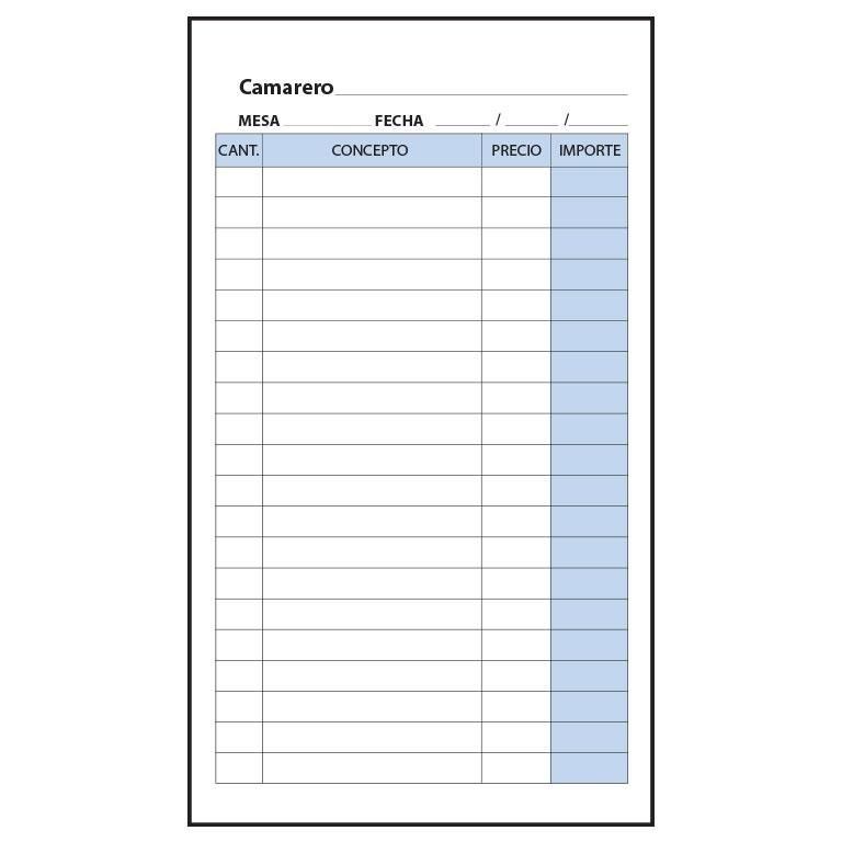 Plus Office Talonario Camareros Duplicado 90x220 mm 50 Juegos