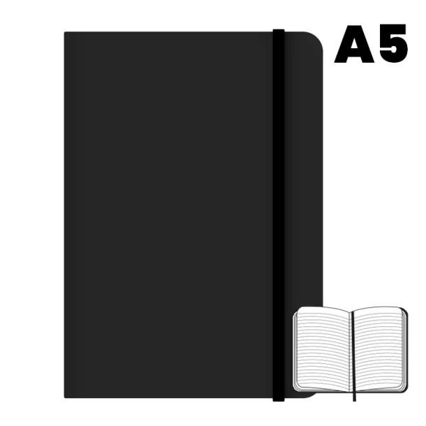 Campus University Libreta Cosida A5 Rayado Negro