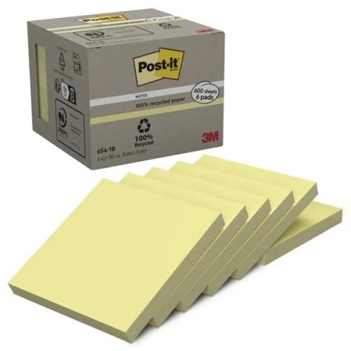 Post-it Notas Adhesivas Recicladas 76x76 Amarillo (100 hojas)
