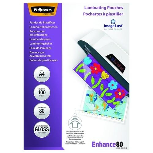 Fellowes Funda Plastificar A4 80 Micras Brillo (100 Ud.)