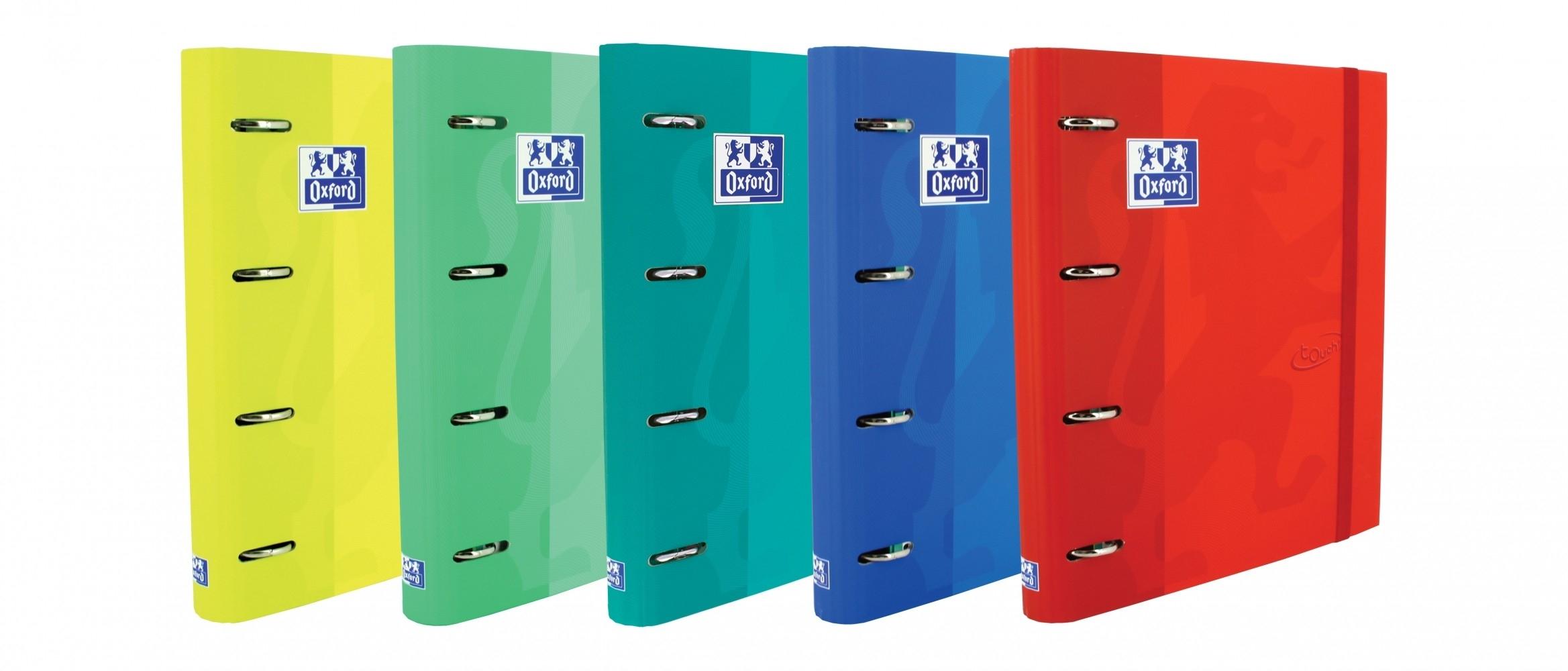 Oxford Classic Touch Europeanbinder Carpebloc 4 anillas + Recambio 100 Hojas Colores Vivos Surtidos