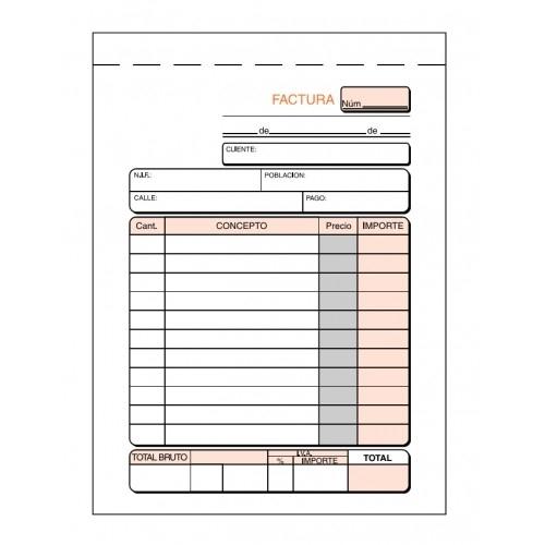 Plus Office Talonario Facturas Triplicado 109x153 mm 50 Juegos