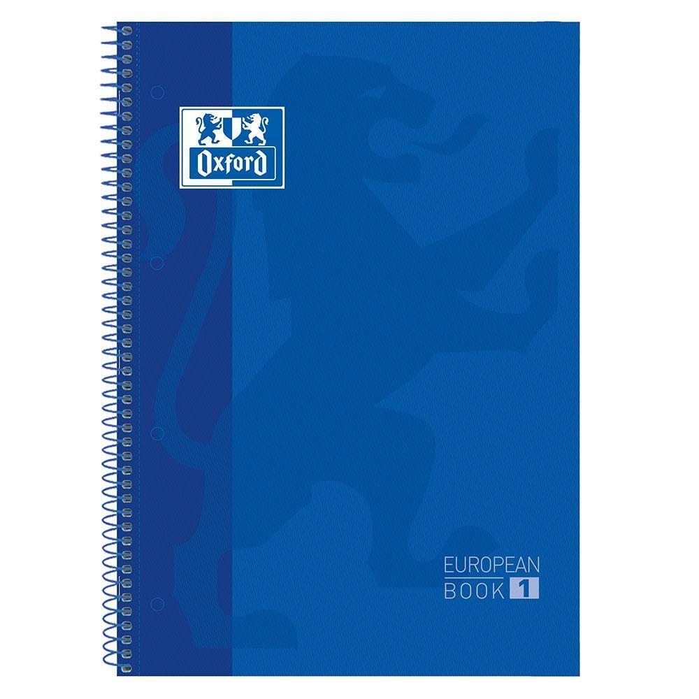 Oxford Libreta Espiral A4 Cuadrícula 5mm Tapa Extradura 80 Hojas 90g Azul Marino