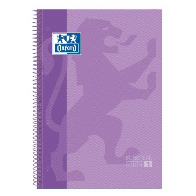 Oxford Libreta Espiral A4 Cuadrícula 5mm Tapa Extradura 80 Hojas 90g Malva