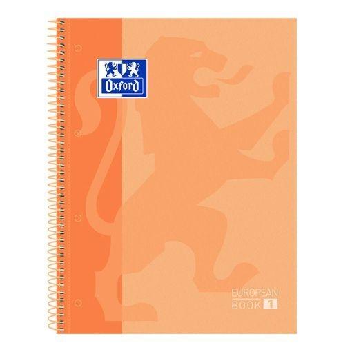 Oxford Libreta Espiral A4 Cuadrícula 5mm Tapa Extradura 80 Hojas 90g Melocotón