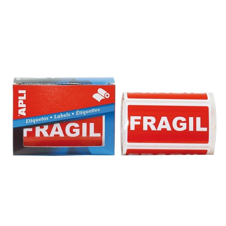 Apli Rollo Etiquetas Adhesivas "Frágil" (200 uds.)