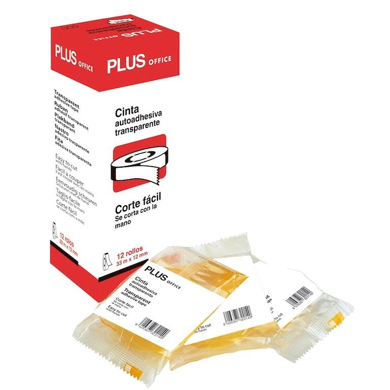 Plus Office Cinta Adhesiva Transparente 12mmx33m