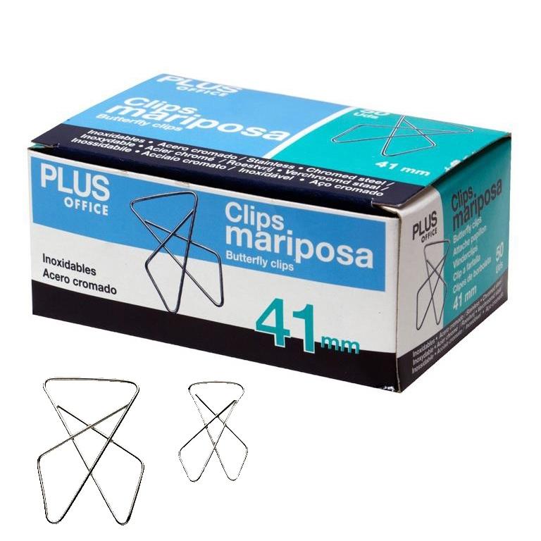 Plus Office Clips Mariposa 41 mm (50 ud.)