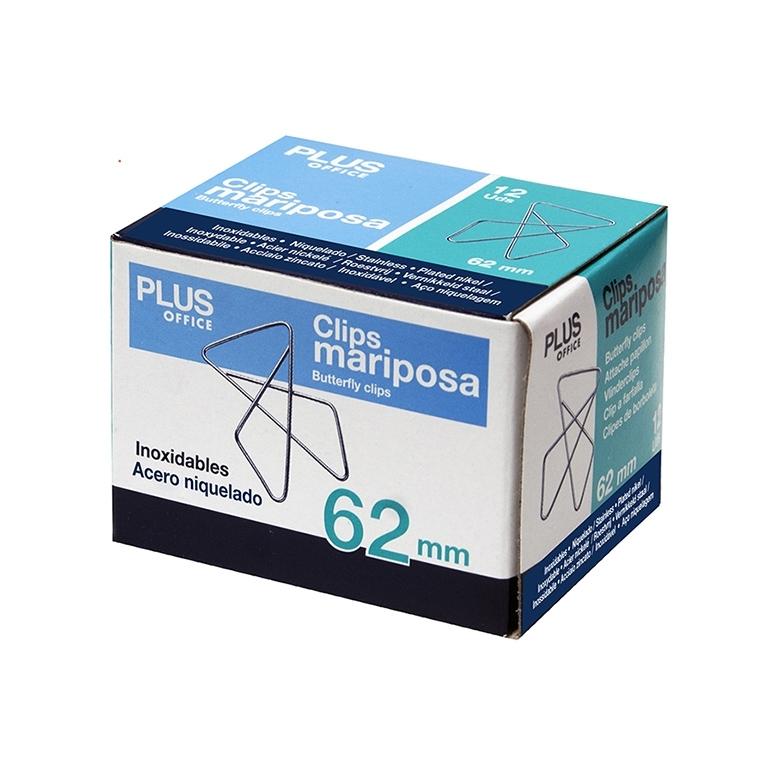 Plus Office Clips Mariposa 62 mm (12 ud.)