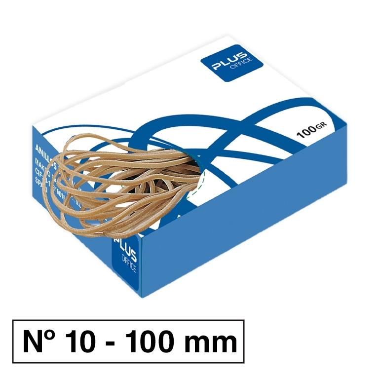 Plus Office Gomas Elásticas Nº10 100 mm Caja 100g