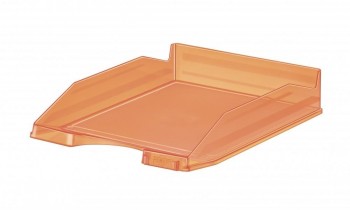 Bandeja apilable transparente fluor naranja 350x250x65mm Faibo ESENCIALES