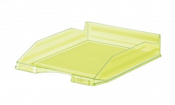 Bandeja apilable transparente fluor amarillo 350x250x65mm Faibo ESENCIALES