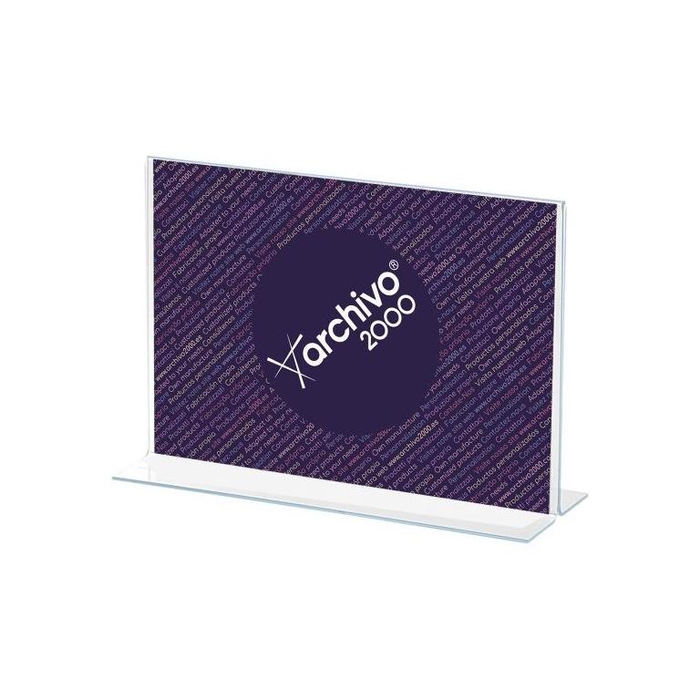 Archivo 2000 Expositor Sobremesa A4 Horizontal Forma T Transparente
