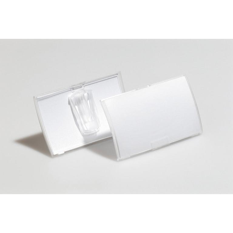 Durable Distintivo 40 x 75 mm con Imperdible y Pinza