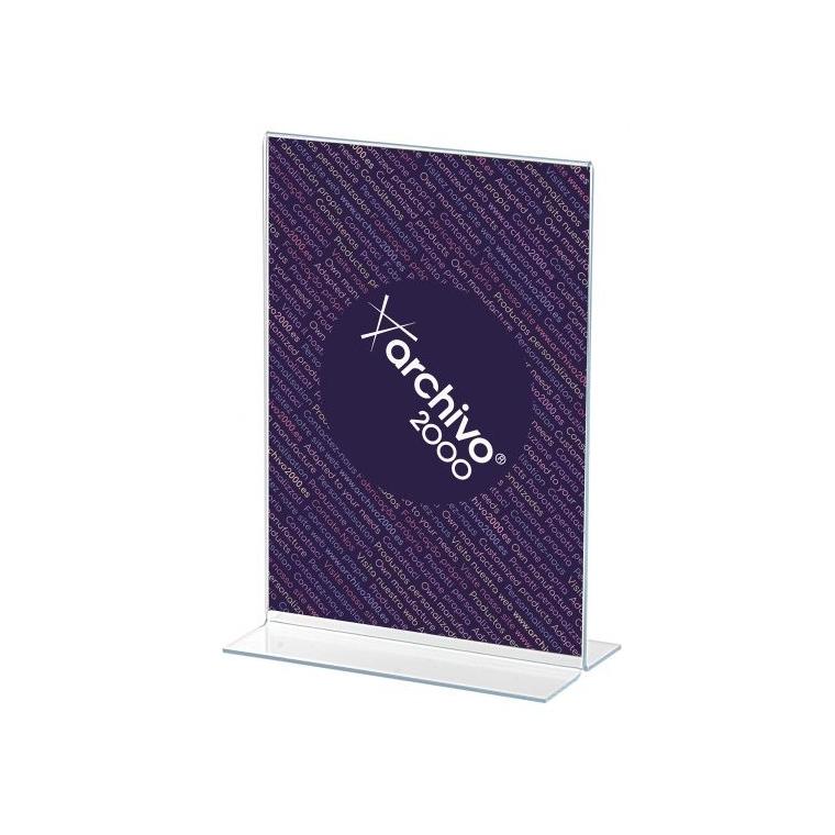 Archivo 2000 Expositor Sobremesa A5 Vertical Forma T Transparente