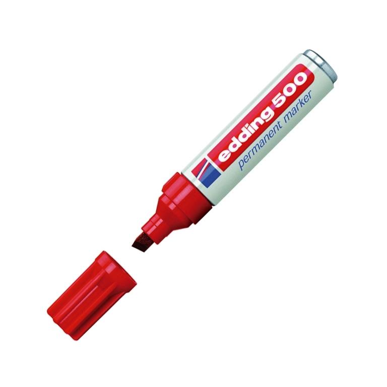 Edding 500 Marcador Permanente Punta Biselada 2-7 mm Rojo