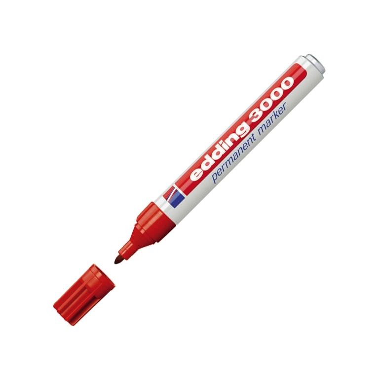 Edding 3000 Marcador Permanente Punta Redonda 1,5-3 mm Rojo