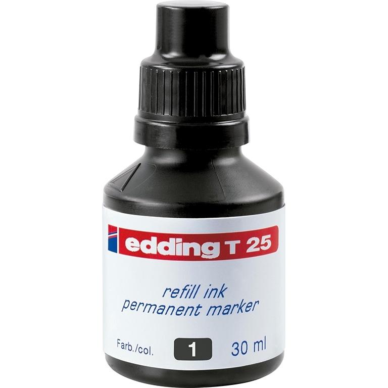Edding T25 Tinta Recarga Marcador Permanente 30 ml Negro