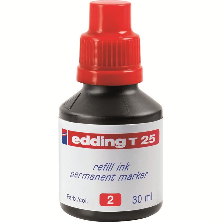 Edding T25 Tinta Recarga Marcador Permanente 30 ml Rojo