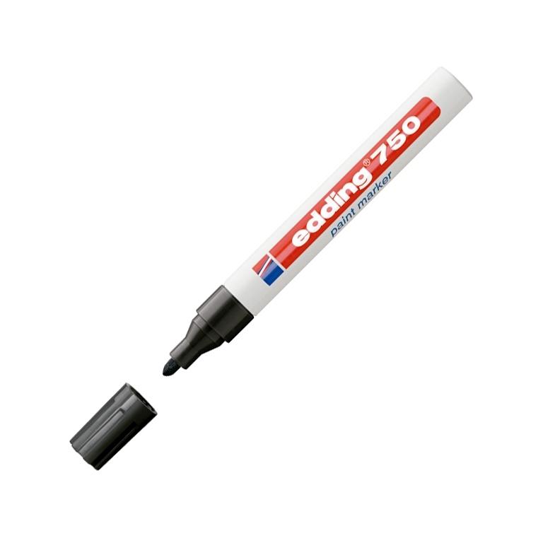 Edding 750 Marcador Tinta Opaca Permanente Punta Redonda 2-4 mm Negro