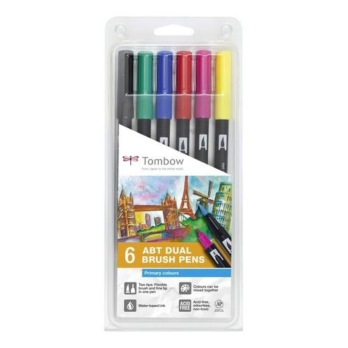 Tombow Estuche Rotuladores Doble Punta 6 Colores Primarios