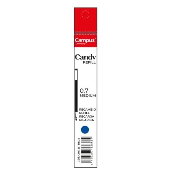Campus Recambio Bolígrafo Tinta Gel Candy Azul