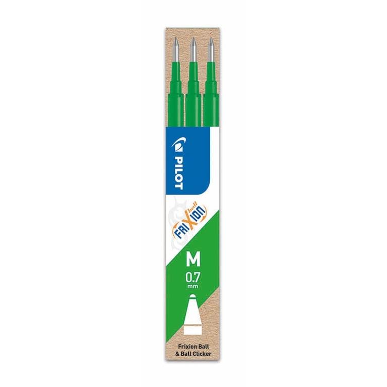 Pilot Frixion Recambio Bolígrafo Borrable 0,7 mm Verde (3 Uds.)