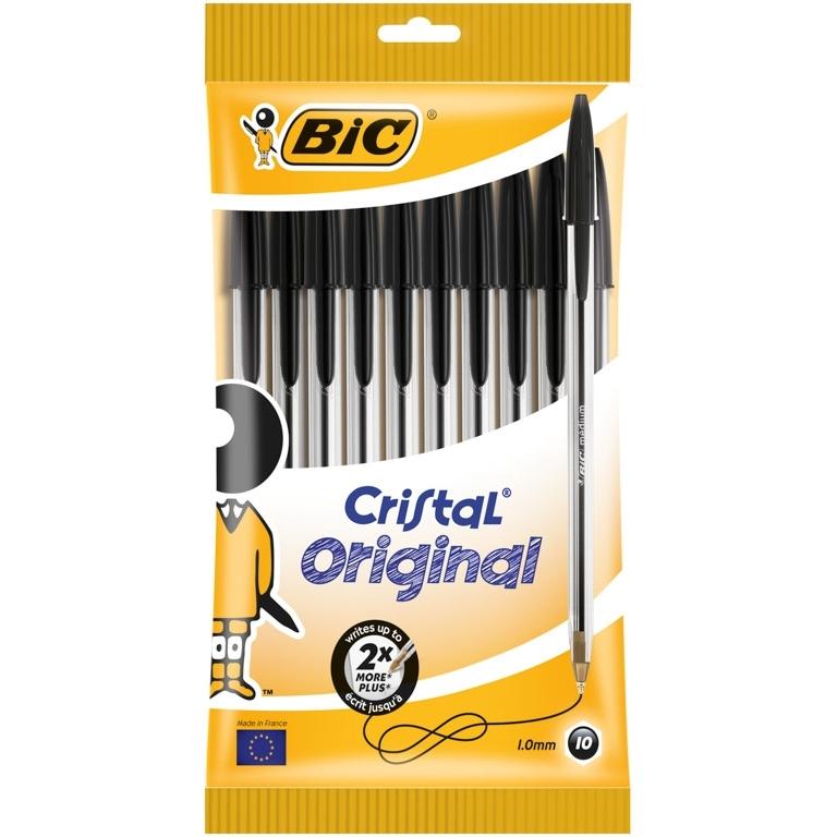 Bic Cristal Original Blister 10 Bolígrafos Tinta Aceite 1mm Negro