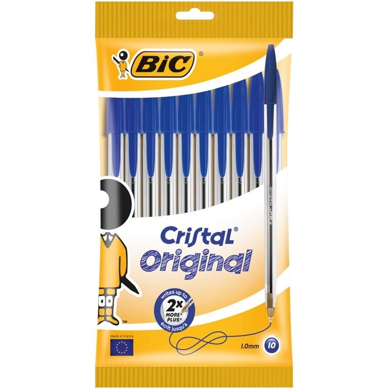 Bic Cristal Original Blister 10 Bolígrafos Tinta Aceite 1mm Azul