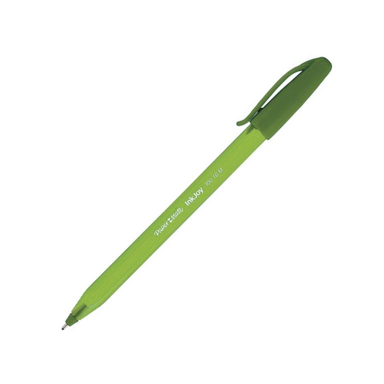 Paper Mate InkJoy 100 CAP Bolígrafo Tinta Baja Viscosidad 0,4mm Verde Lima