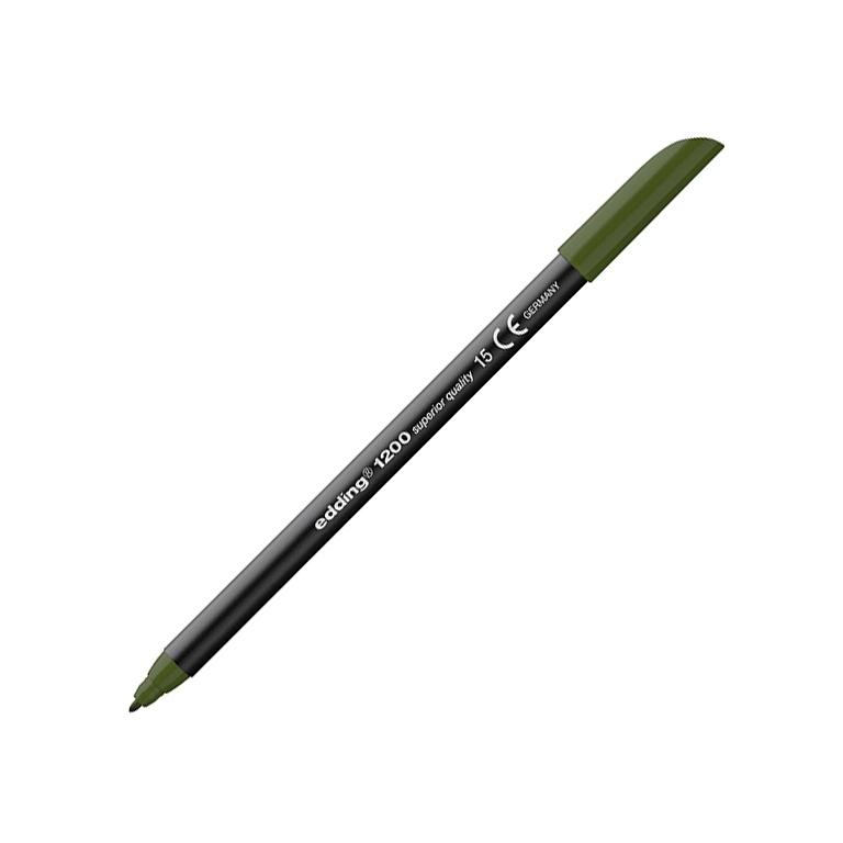 Edding 1200 Rotulador Punta Fibra Redonda 1 mm. Verde Oliva