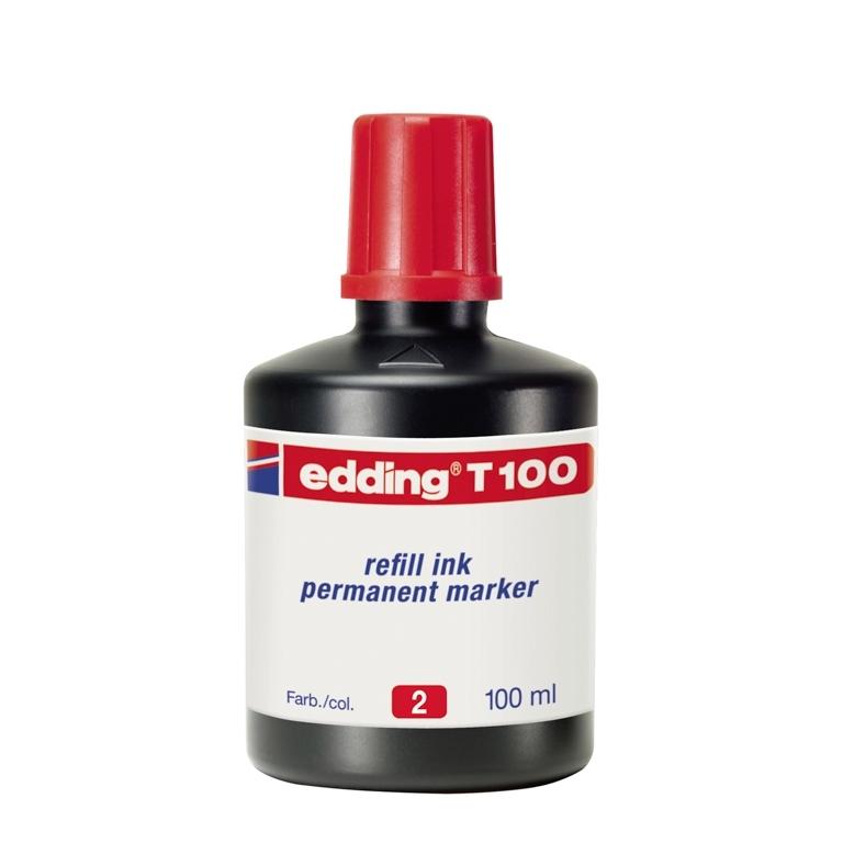 Edding T100 Tinta Recarga Marcador Permanente 100 ml Rojo