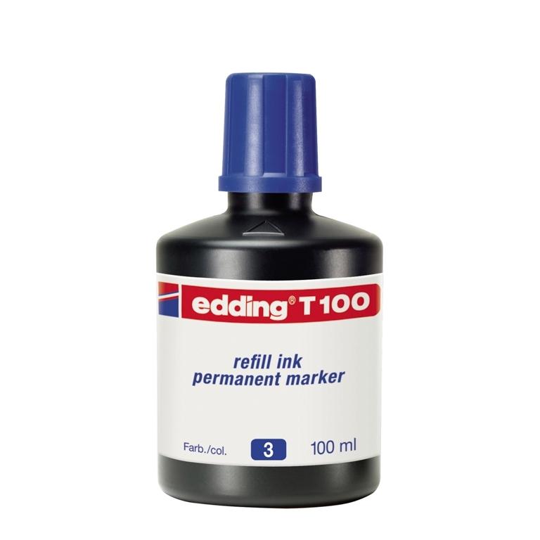 Edding T100 Tinta Recarga Marcador Permanente 100 ml Azul