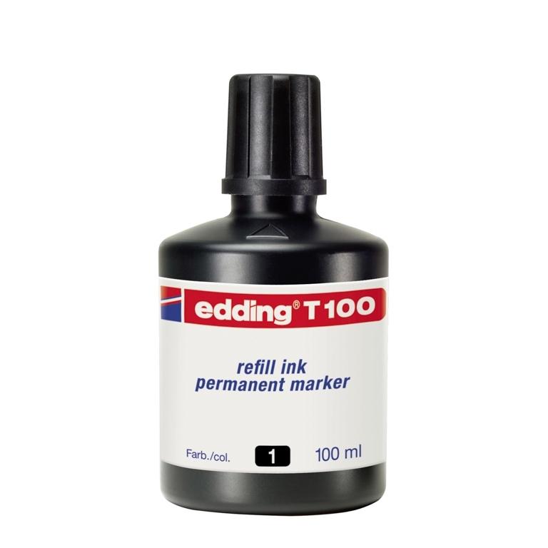 Edding T100 Tinta Recarga Marcador Permanente 100 ml Negro