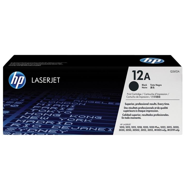 HP 12A, Q2612A, Tóner Original Negro