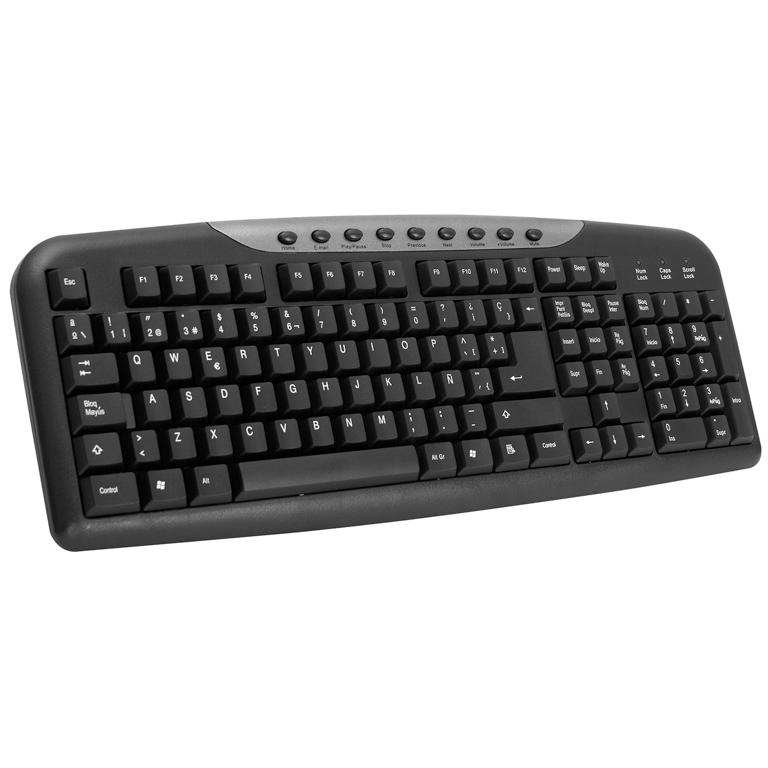 Plus Office Multimedia Teclado Cable USB Negro